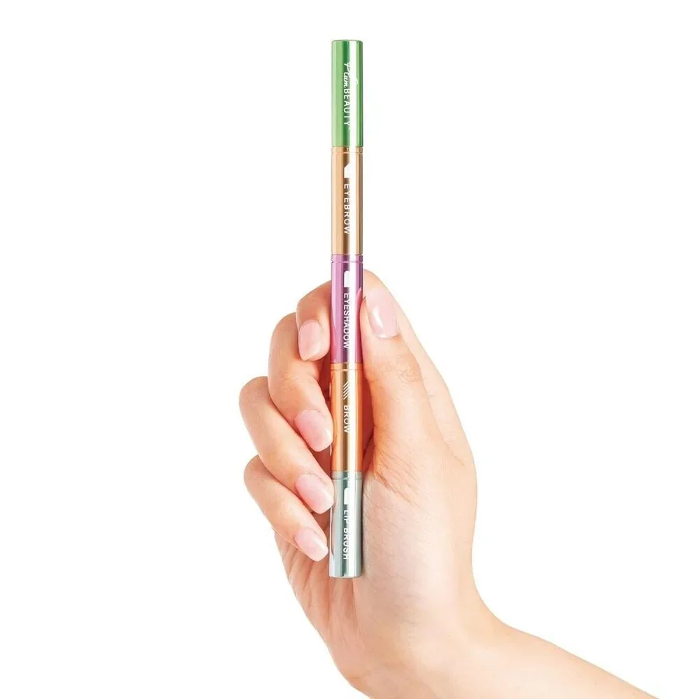 PLUM BEAUTY 4-in-1 Stackable Makeup Brush Set Eyeshadow Great For Travel Bundle